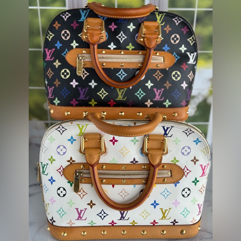 BUNDLE Limited Edition Louis Vuitton Alma Multicolore PM Noir and white